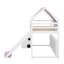 Lit mezzanine simple en bois avec tente-1054561666