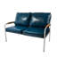 Canapé en cuir en acier inoxydable (2 pièces) - brun / noir / bleu-1511094531