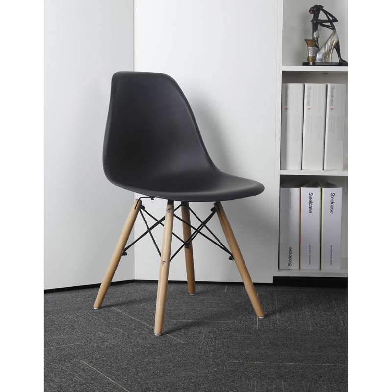 Eiffel Dining Chair With Natural Base, Black