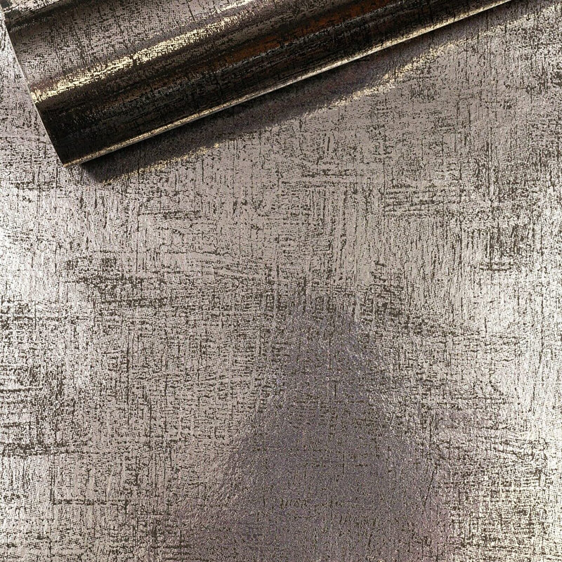 Ince Metallic Silver Shimmer Black Silver Wallpaper 10m x 53Cm Textured Roll