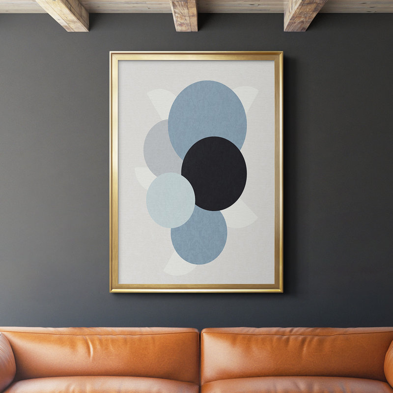 Toile encadrée de qualité supérieure Shapely Blues II - prête à être accrochée, Cadre doré, H 42,5 po x l 30,5 po x P 1 po