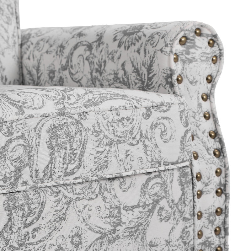 Fauteuil Iliana, Gris clair rococo