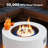 30'' Round Steel Propane Smokeless Fire Pit Table With Golden Light-2122405859