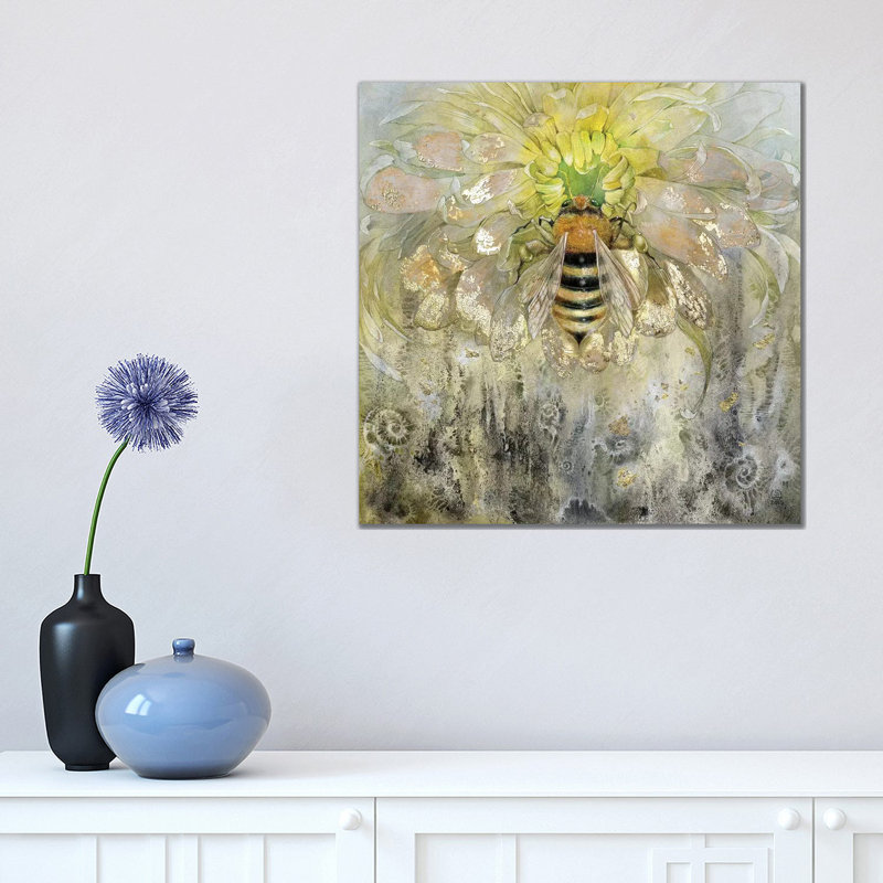 Bee by Stephanie Law - Wrapped Canvas Painting, 45.72 cm H x 45.72 cm W x 1.91 cm D