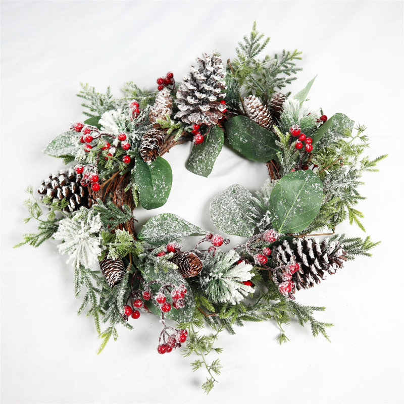 Faux PVC 46cm Christmas Wreath