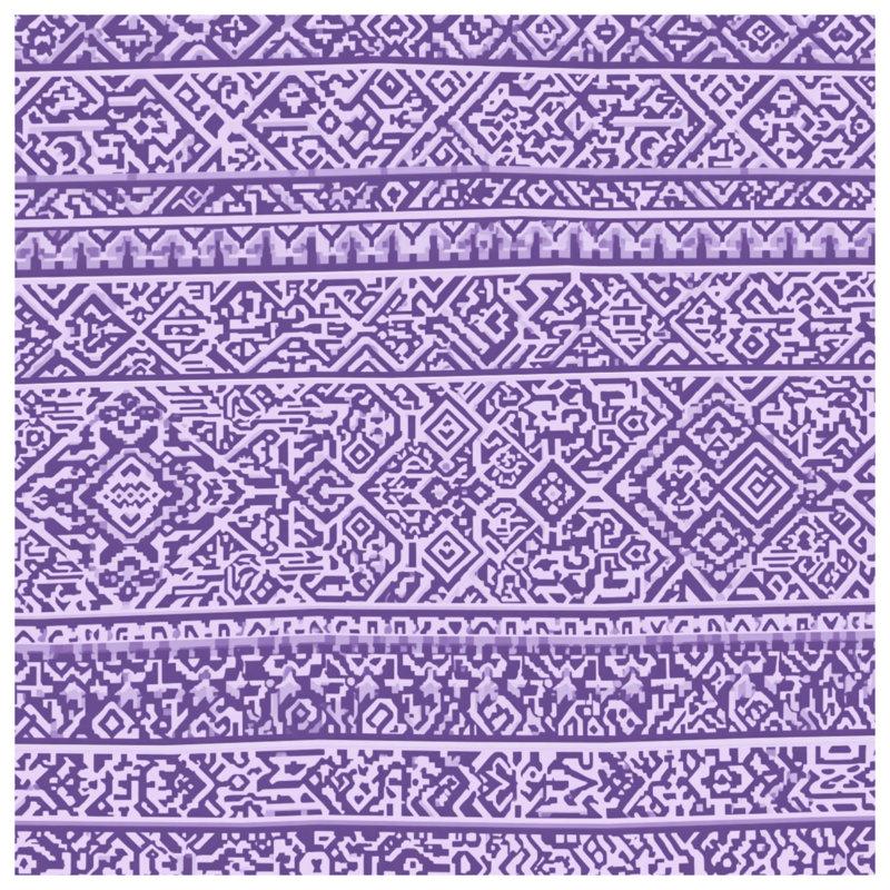 Tapis de bain mauve à mosaïque complexe, L 24 po x L 17 po