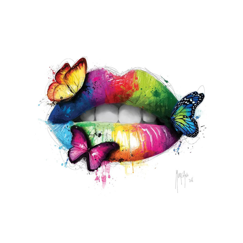 Butterfly Kiss by Patrice Murciano - Wrapped Canvas Print, 30.48 cm H x 30.48 cm W