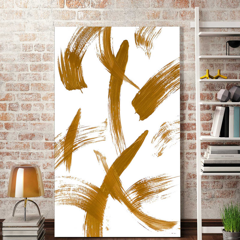 «Copper Strokes II», reproduction de peinture acrylique, H 30 po x l 18 po x P 1 po, Toile tendue