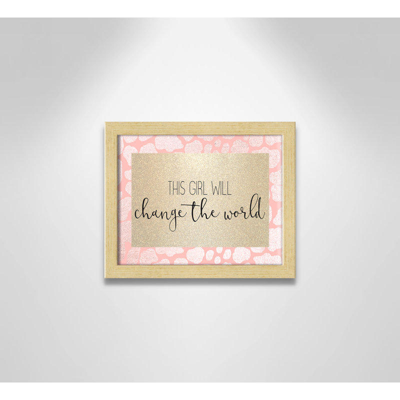 This Girl Will, impression sur papier, H 9 po x l 11 po x P 1,19 po, Encadré de boîte champagne