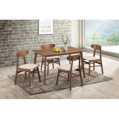 Caveney Wood Dining Set with Rectangle Table and Chairs