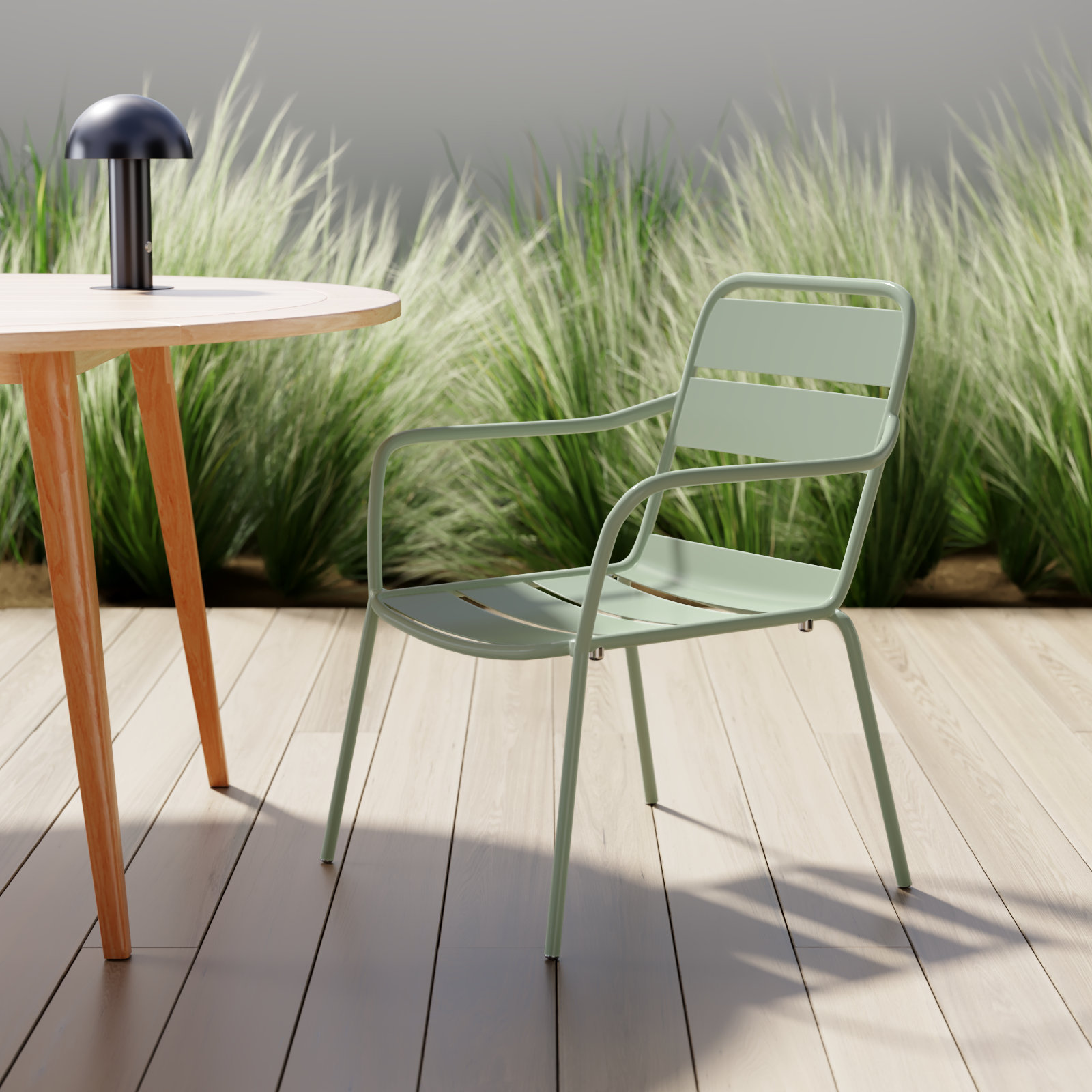 Kapri Stackable Patio Armchair, 4, Sage