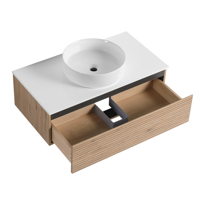 Meuble-lavabo de 36 po avec lavabo en céramique White Art