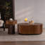 Ensemble de 2 tables rondes gigognes rondes - Wave Stripe Edge - Table de centre cannelée - Pour le salon