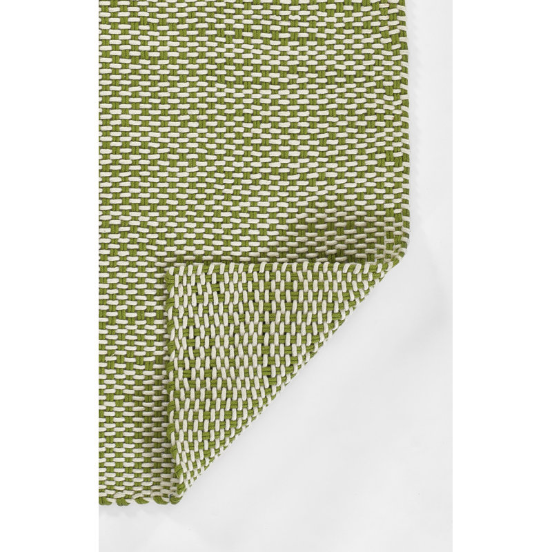 Tapis intérieur vert tissé à la main Marseille, Tapis de couloir 2 pi 6 po x 8 pi