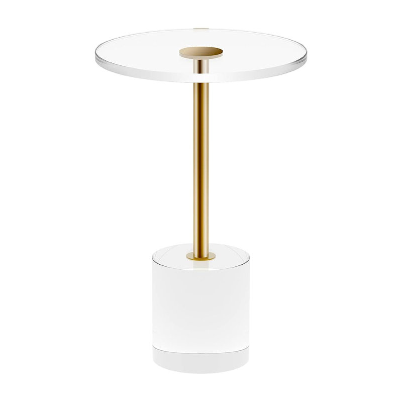 Xinran 21.7" Tall Pedestal Acrylic End Table