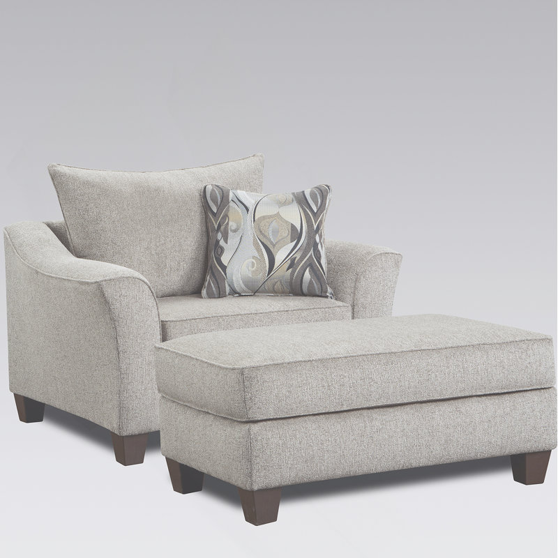 Camero Fabric Cocktail Ottoman, Gray