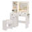 Makeup Vanity Desk with Mirror, chair, 2 Drawers, 3 Color Modes Adjustable Bulb