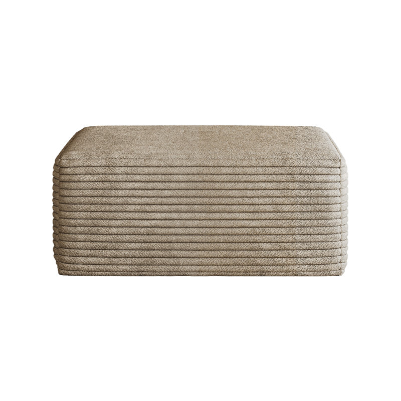 Pouf de canapé, aucun assemblage requis (tissu en velours côtelé duveteux), Chameau