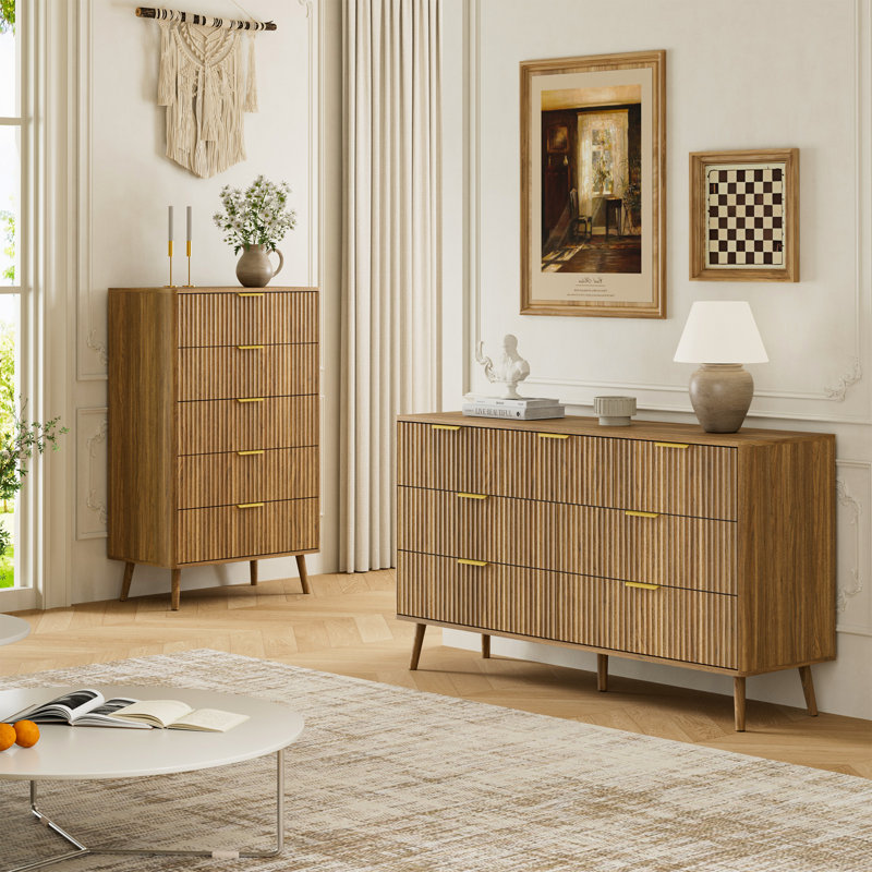 2 Pieces Bedroom Set, Walnut