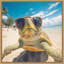 «Funny Animal Turtle Selfie» par The Creative Bunch Studio, reproduction d'art sur toile encadrée-406139552