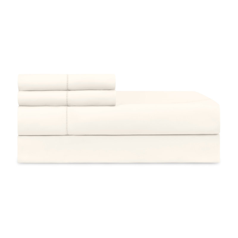 N45 Giza Percale Sheet Set, White, Twin Sheet Set + 2 Pillowcases