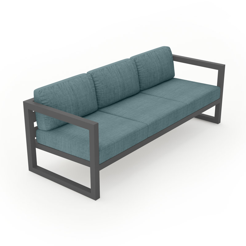 Canapé d'extérieur 84 po avec coussins Sunbrella Smith, Argent coulé Sunbrella®, Ardoise