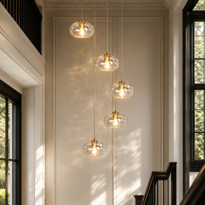 Luminaire suspendu en cuivre à 5 lumières Willeford
