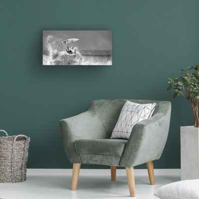 Eyal Bussiba  Surfer In Ocean Spray Canvas Art