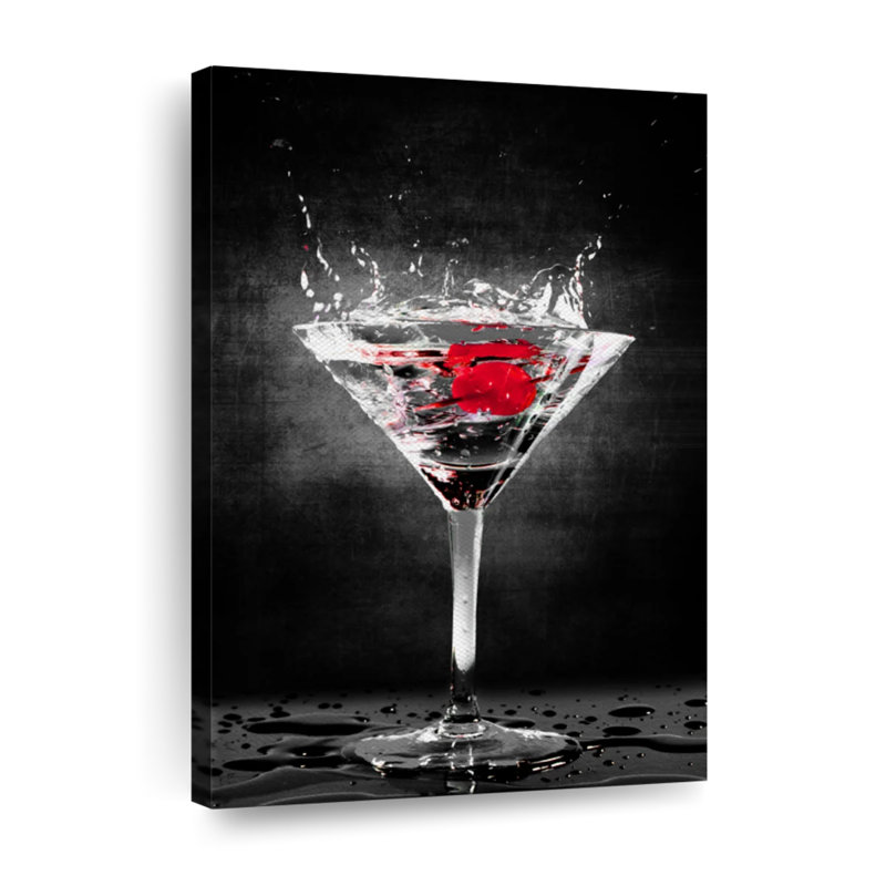 " Splashing Cherry Cocktail " by SodaPopArt, 12" H x 8" W x 1" D