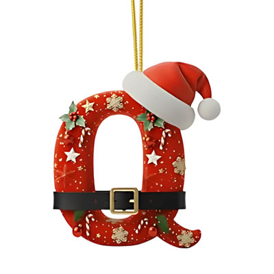 Christmas Decorations Christmas Tree Decoration 2D Acrylic Decoration Letter Pendant with 26 Letters Christmas Hanging Decoration DIY Crafts Christmas Home Decoration