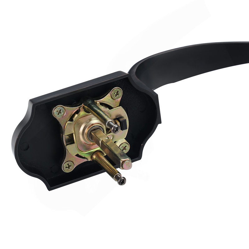 Ensemble de poignée de porte avant et pêne dormant, ensemble de serrure de porte avant en cuivre antique avec bouton intérieur, poignée de cylindre simple à espacement des trous réglable, pour entrée à droite et à gauche et porte avant