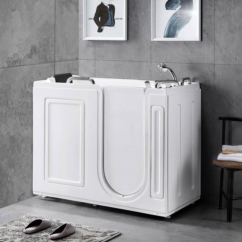 Flotila 26.5'' W 42.7'' H Frameless D Shaped Tub Enclosure, Right