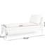 Chaise longue gracieuse en tissu, 66 po Profondeur, 29,5 largeur, hauteur 32,5 avec tissu lisse et fin, P 64,09 po x l 30,11 po H 32,02 po
