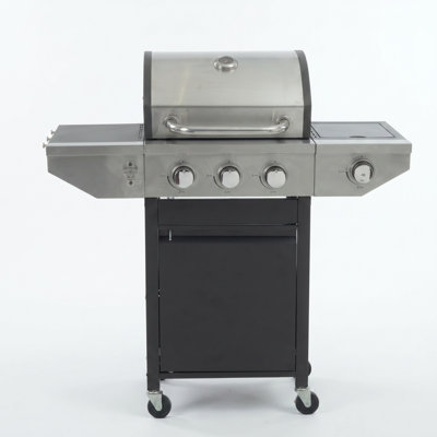 3 Burner Propane Gas Grill With Side Burner ,Stainless Steel Gas Grill For Outdoor BBQ,Camping