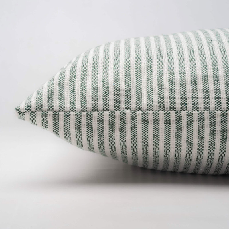Striped Green Cushion, 43x43cm, Cover only
