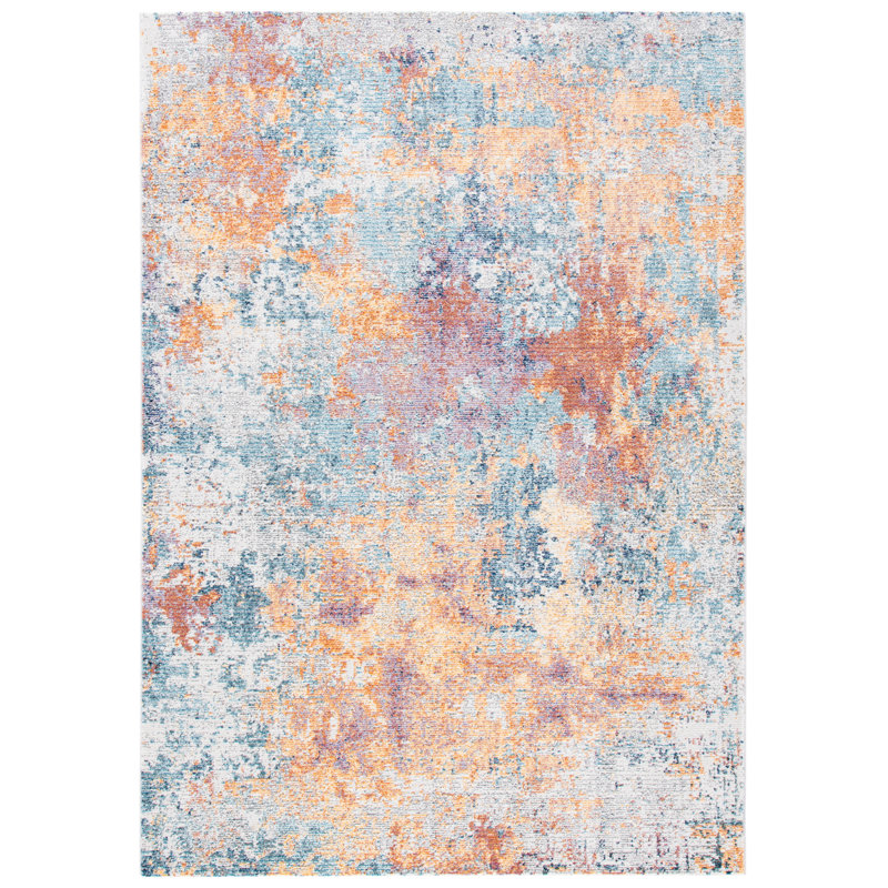 Elysian Blue Oriental 8' x 10' Hand-Knotted Synthetic Area Rug