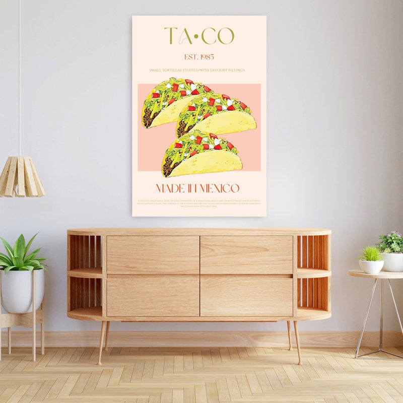 Tacos mexicains authentiques, art mural traditionnel, H 48 po x l 32 po