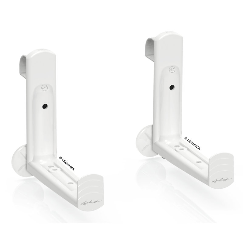 Balcony box plastic holders, 1 pair, White