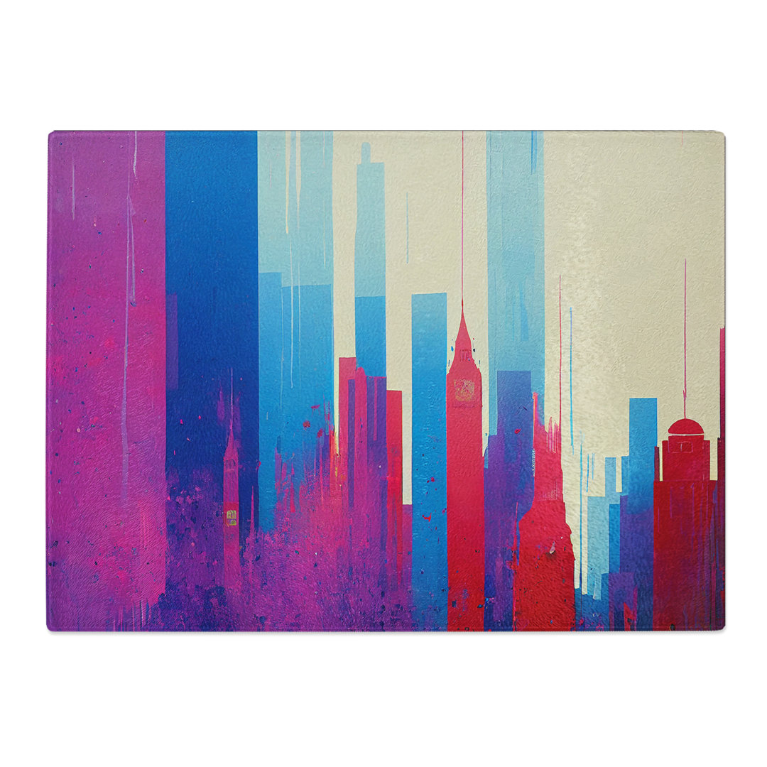 City Skyline Splash Vol.2 Abstract  Glass Chopping Board