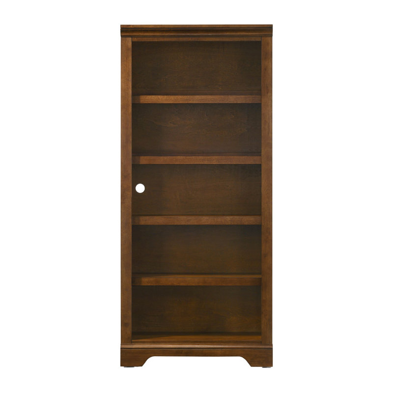 Jacon 72" H Wood 5-Shelf Bookcase with Wire Management , Brown