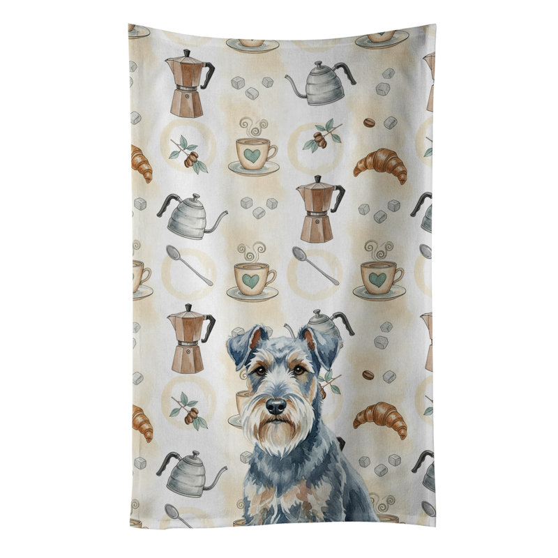 Blue Lakeland Terrier Coffee Bar Kitchen Towel, Blue Lakeland Terrier