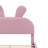 Full Size Platform Bed With Fabric Upholstery, Comes With 2 Ottoman Storage Units, Adorable Cartoon Ear-Shaped Headboard Equipped With Built-In Leds