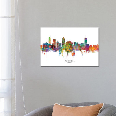 Montreal Canada Skyline by Michael Tompsett - 1 Piece Wrapped Canvas Wall Art