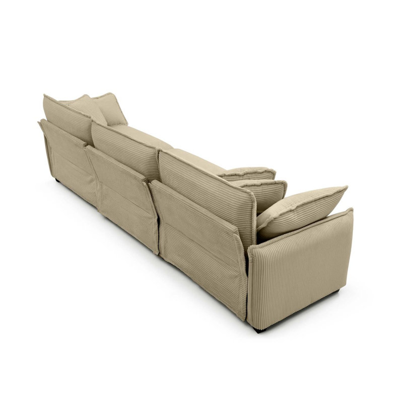 Canapé 3 places Boneless Mira (3S), Tanné, H 33,9 po x l 115,05 po x P 34,3 po, 3
