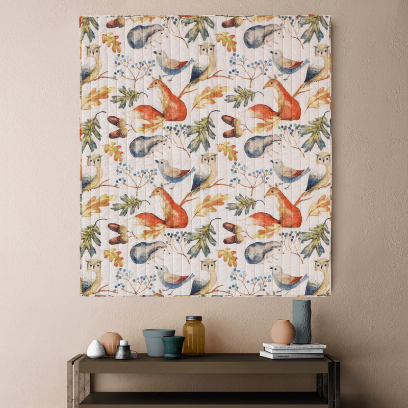 Willow Reversible Quilted Throw, Natural/Blue