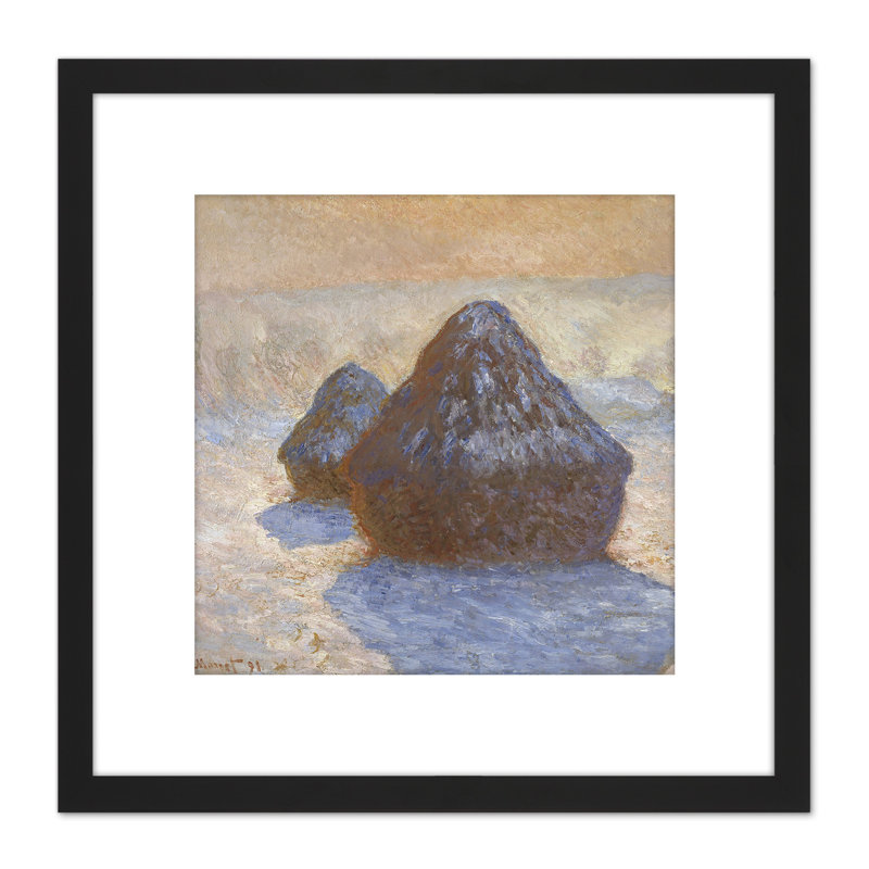Claude Monet Haystacks Snow Effect by Claude Monet - 1 Piece Single Picture Frame Painting