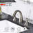 Brushed Nickel 3 Hole Two Handle Bathroom Sink Faucet - Updated Drain, Smooth Operation, Advanced Cartridge Widespread With And Finish Pop Up