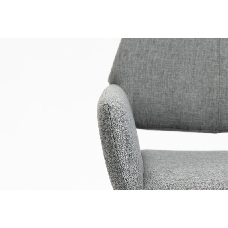 Chaise rembourrée en velours à dossier ouvert, Gris