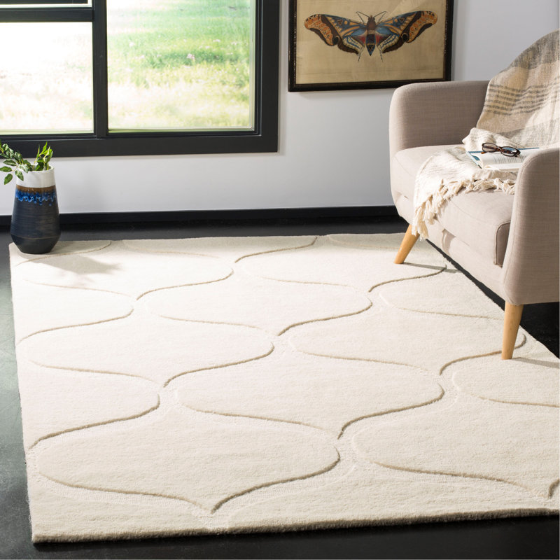 Tapis géométrique en laine touffeté à la main Cambridge, Rectangle 4 pi x 6 pi