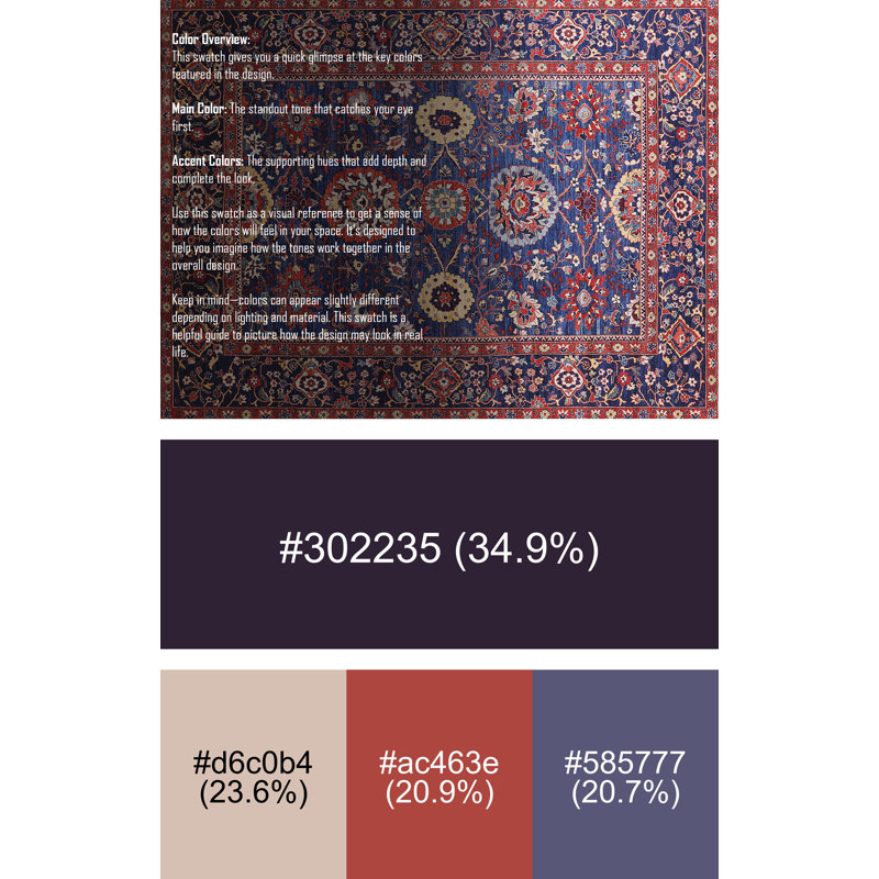 Tapis brun / bleu, Rectangle 8 pi x 12 pi